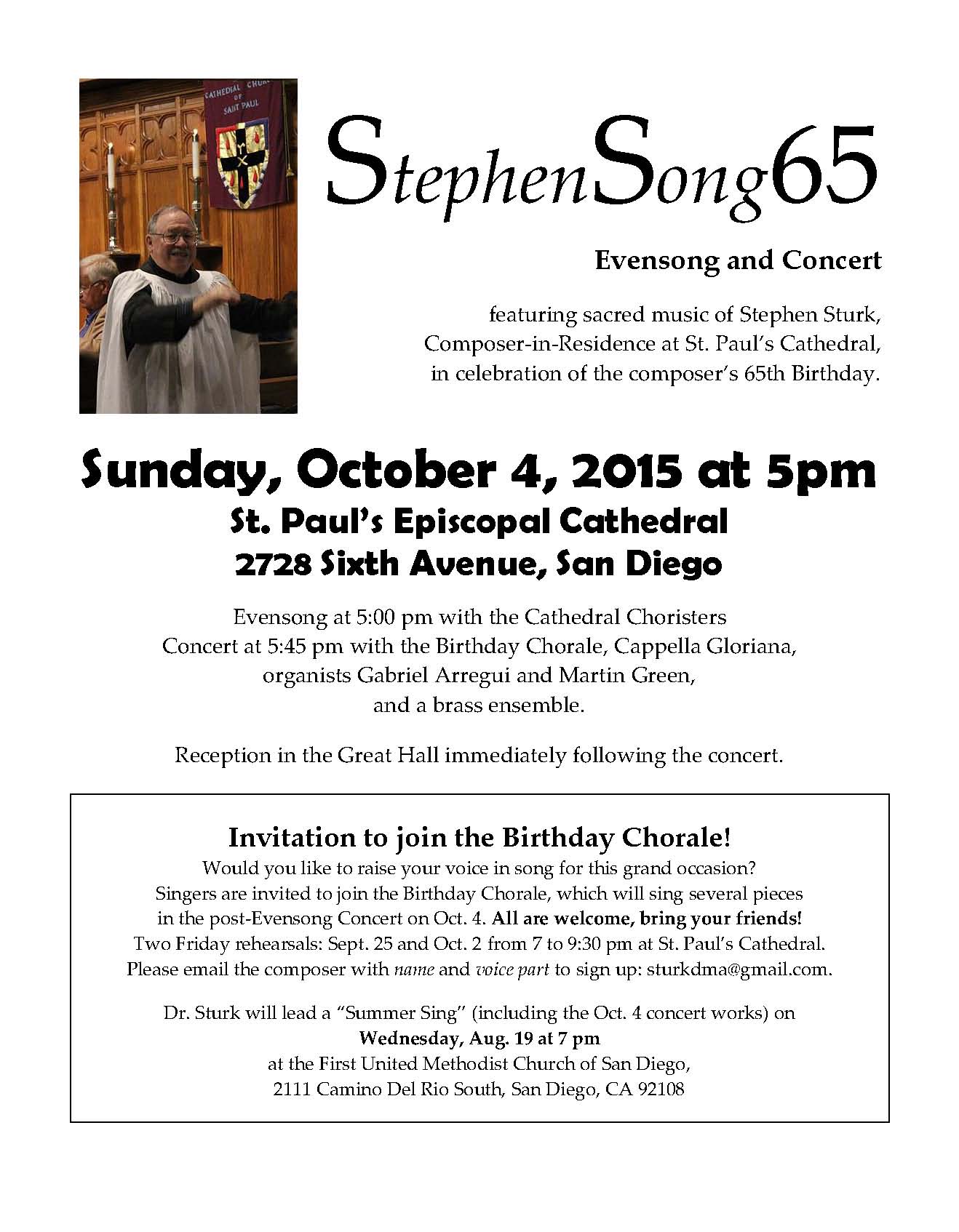 Stephen Sturk Birthday StephenSong65 Celebration